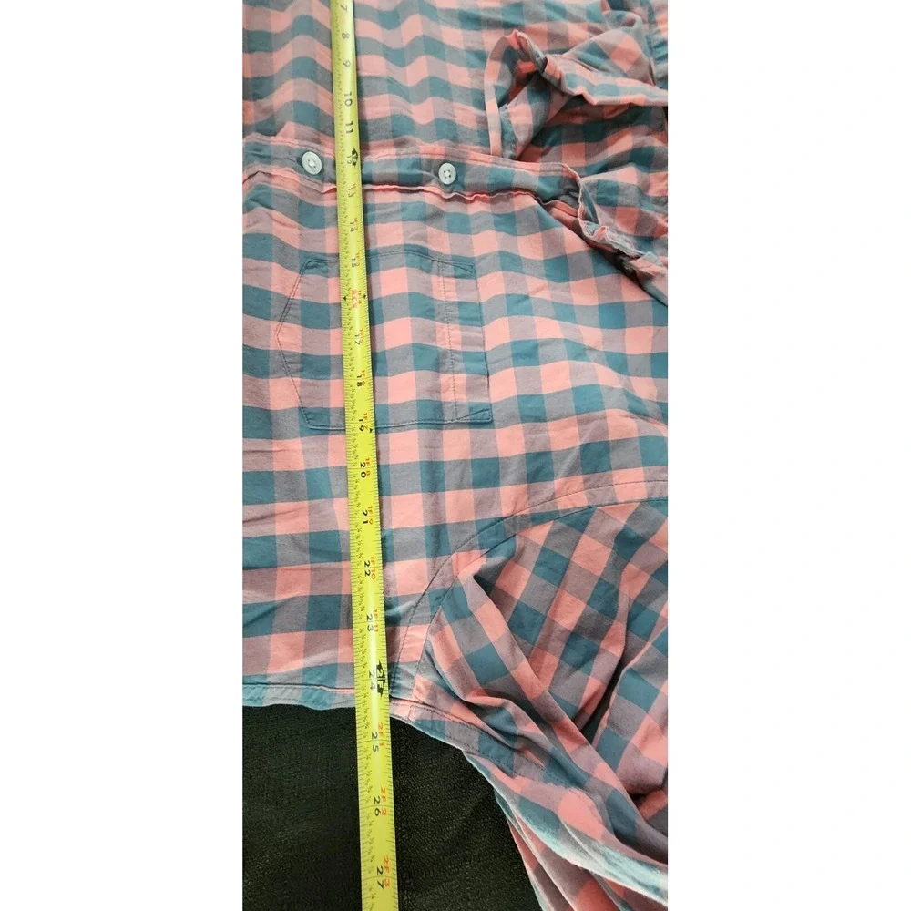 J.‎ Crew Button Up Shirt Mens Xlarge Long Sleeve Pink Grey Check Plaid XL EUC